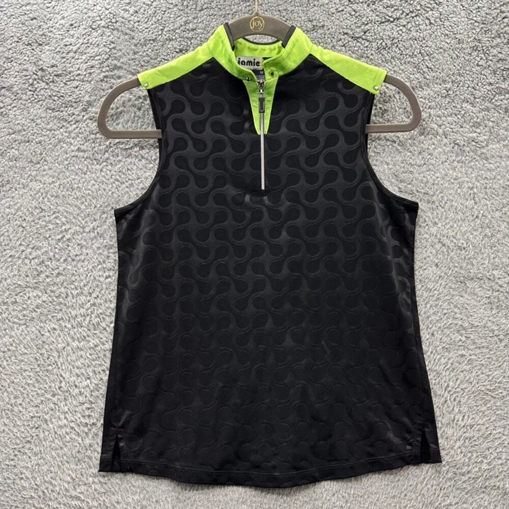 Jamie Sadock Women's XS Golf Tennis Tank Black Green‎ Activewear Outdoors